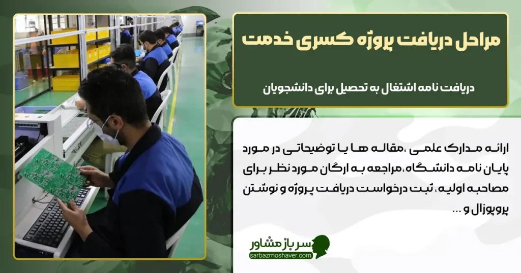 مراحل دریافت پروژه کسری خدمت