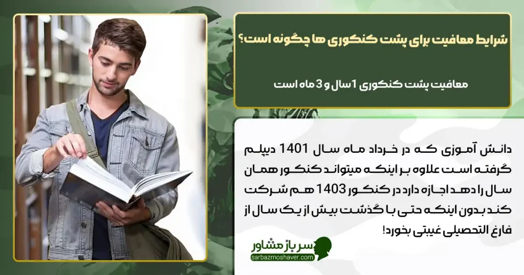 شرایط معافیت نظام وظیفه برای پشت کنکوری ها چگونه است؟