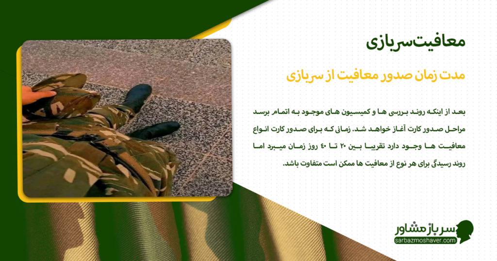 مدت زمان صدور معافیت از سربازی