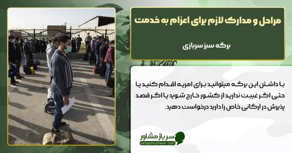 مراحل و مدارک لازم برای اعزام به خدمت