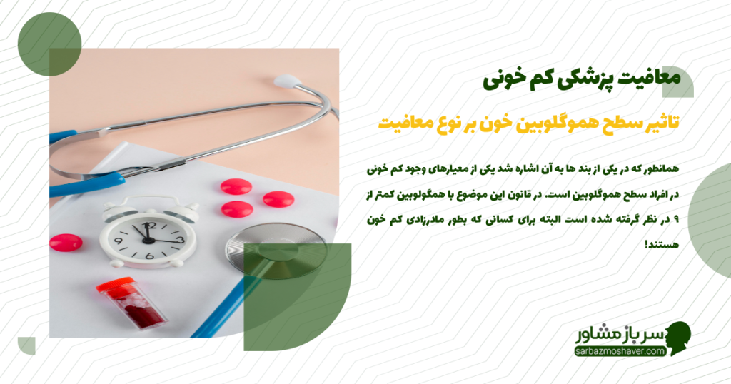 تاثیر سطح هموگلوبین خون بر نوع معافیت