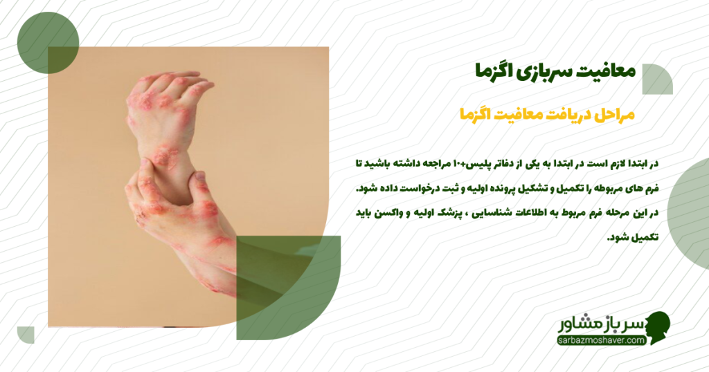 مراحل دریافت معافیت اگزما