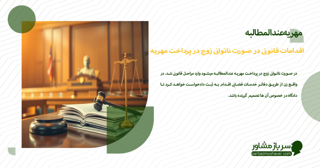 اقدامات قانونی در صورت ناتوانی زوج در پرداخت مهریه