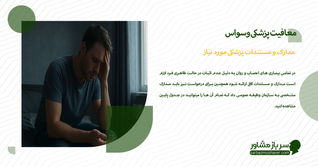 مدارک و مستندات پزشکی مورد نیاز برای اثبات بیماری وسواس