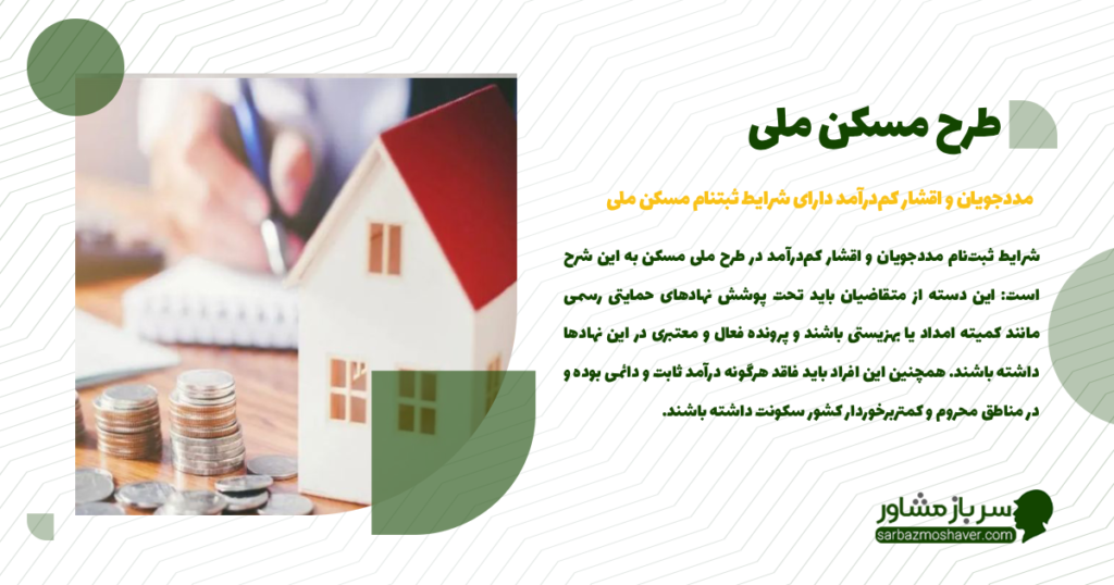 مددجویان و اقشار کمدرآمد دارای شرایط برای ثبتنام مسکن ملی