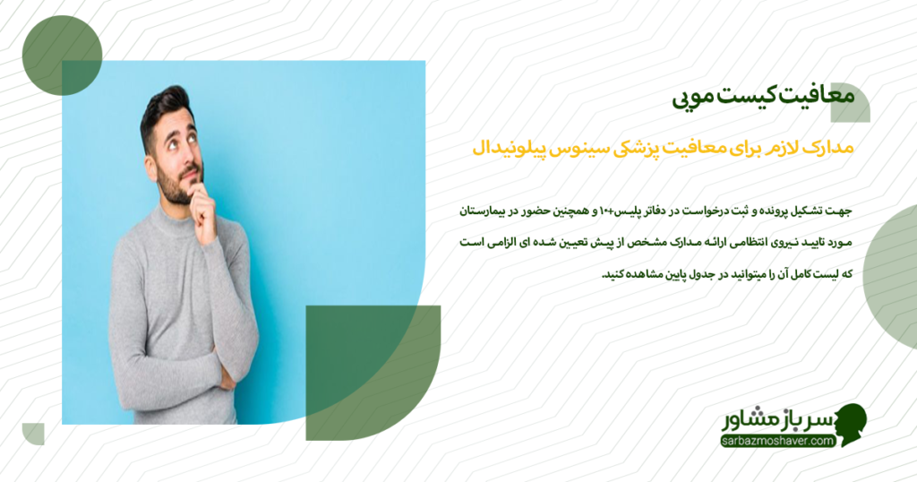 مدارک لازم برای معافیت پزشکی سینوس پیلونیدال