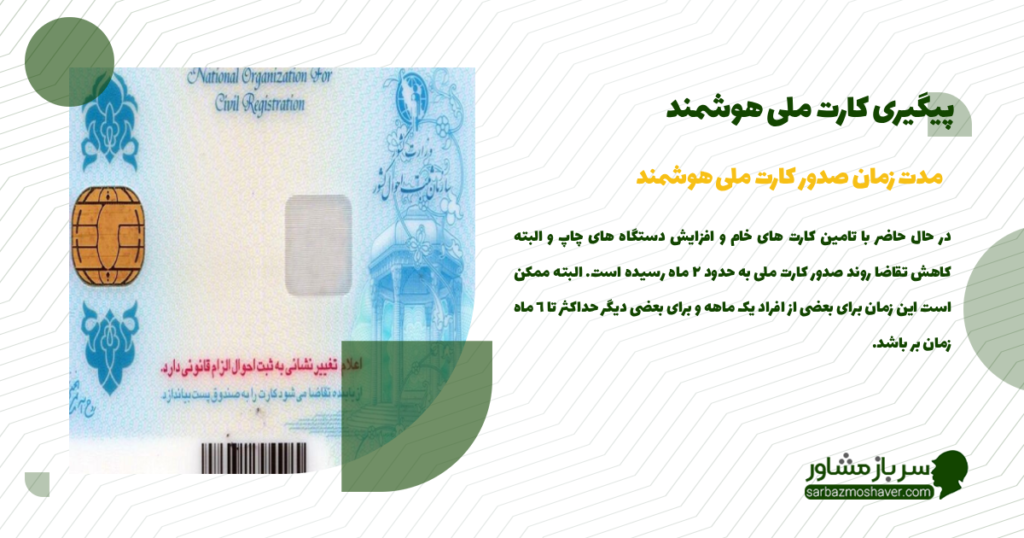 مدت زمان صدور کارت ملی هوشمند