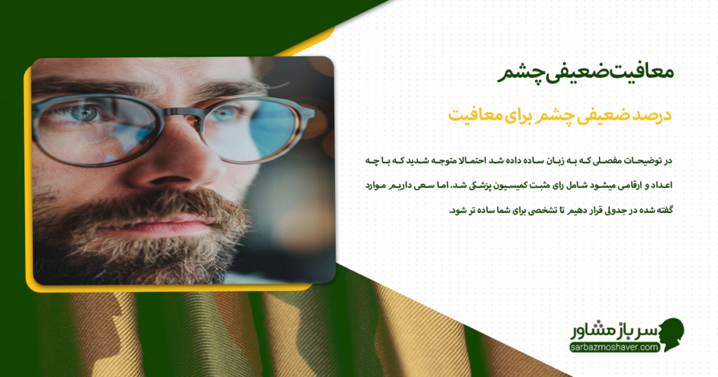 درصد ضعیفی چشم برای معافیت